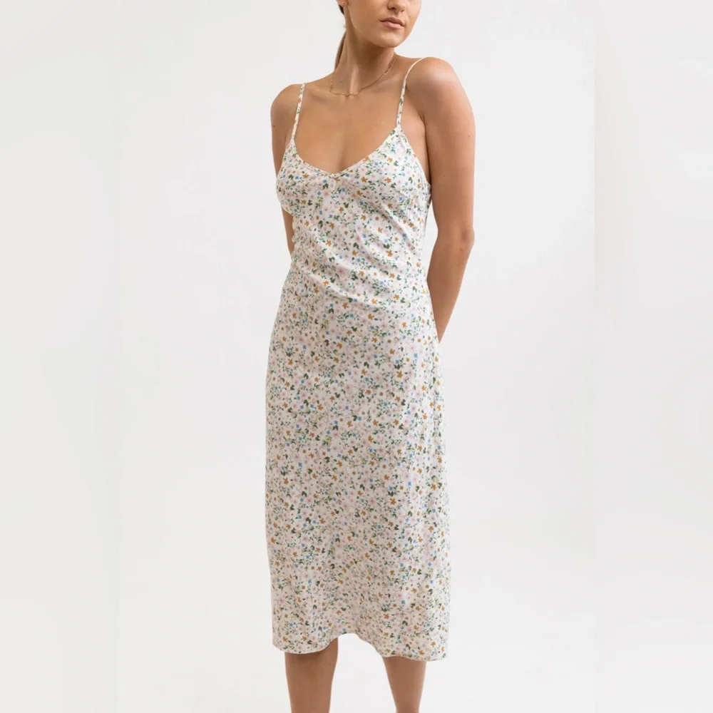 Rhythm. • Lavinia Slip Midi Dress - Peach Parfait - Picture 2 of 4